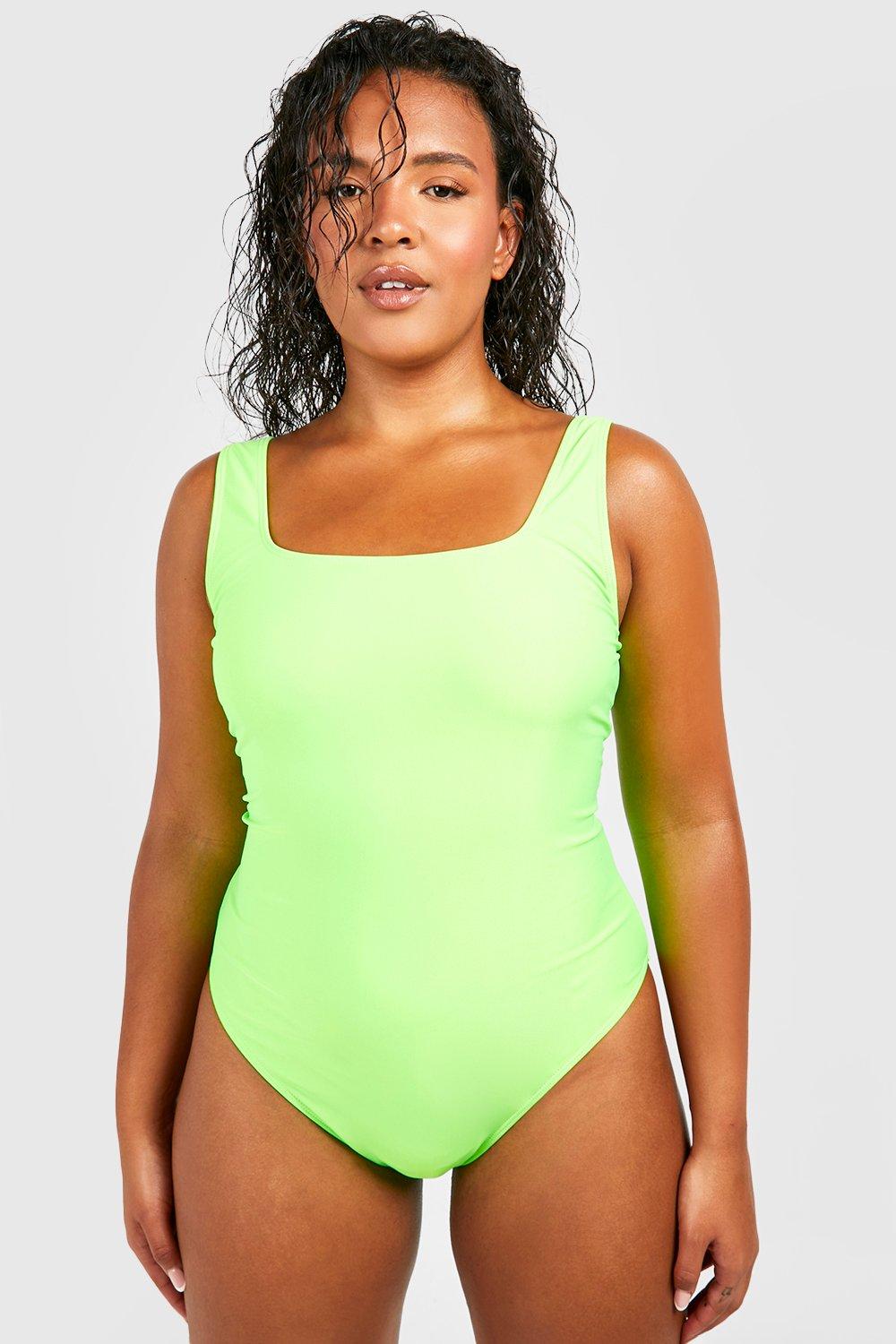 Women s Plus Essentials Scoop Swimsuit Boohoo UK